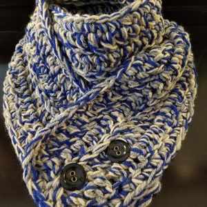 Handmade Crochet Unisex Button Wrap Scarf